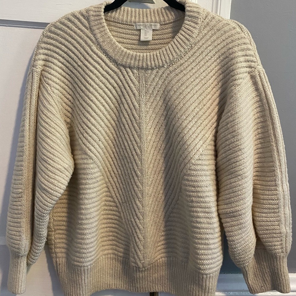 Christian Siriano Cream Wool Sweater Size L
